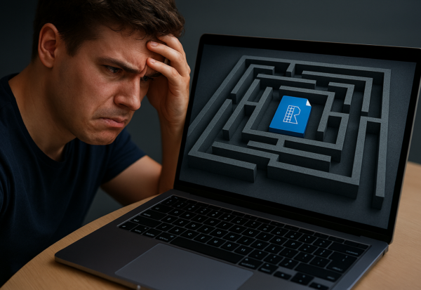 3D illustration of a frustrated BIM components 3D illustration of a frustrated BIM components