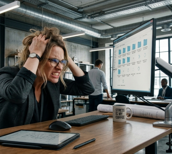 frustrated file management woman close up
